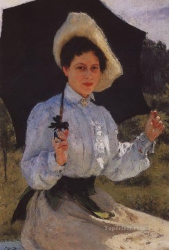 イリヤ・レーピン Painting - 芸術家の娘ナデジダ・レピナの肖像画 1900年 イリヤ・レーピン